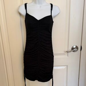 Volcom Black Gathered Mini Dress